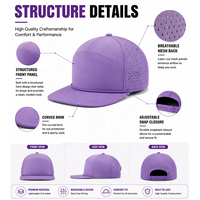 Gorra de Golf Premium de 7 Paneles con Perforaciones Láser, Lavanda, Transpirable, con Cierre a Presión, Equipo Deportivo Profesional