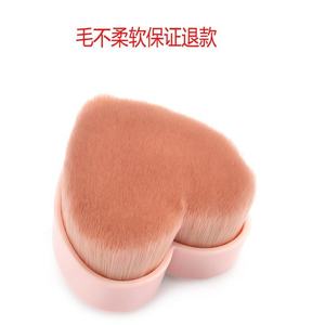 Cerdas sintéticas personalizadas, pelo rosa en forma de corazón, brocha de maquillaje <span class=keywords><strong>Kabuki</strong></span> individual, Etiqueta Privada, fábrica - Product Image 6