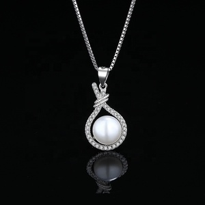 Collar de perlas de agua dulce para el día de la madre, colgante de Plata de Ley 925 elegante, venta al por mayor - Product Image 3