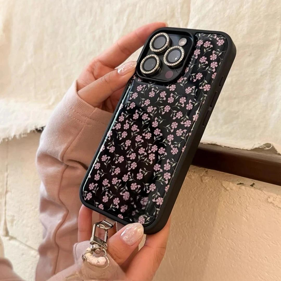 Black Background Summer Floral Print