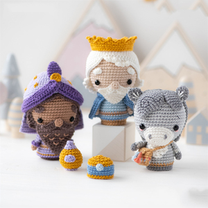 Conjunto <span class=keywords><strong>de</strong></span> Natividad <span class=keywords><strong>de</strong></span> ganchillo Patrón Mini Navidad Amigurumi Tres <span class=keywords><strong>Reyes</strong></span> <span class=keywords><strong>Magos</strong></span> y estrella <span class=keywords><strong>de</strong></span> algodón <span class=keywords><strong>de</strong></span> burro <span class=keywords><strong>de</strong></span> Aradiya Toys - Product Image 2