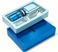 Boîte d'emballage personnalisée étanche avec gaufrage pour médicaments, plateau pour flacons de 3 ml et 10 ml, étiquette pour boîte de peptides, 1 paquet de flacons ampoules en carton
