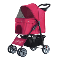 Léger pliable détachable meilleur vendeur luxe nouvellement conçu 4 roues main pousser chariots pour animaux de compagnie pas cher grand chien poussette