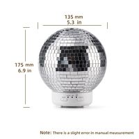Diffuseur d'huiles essentielles d'aromathérapie en verre 3D argenté à la mode Offre Spéciale la lumière de boule de disco rotative Garantie 1 an pour un usage domestique
