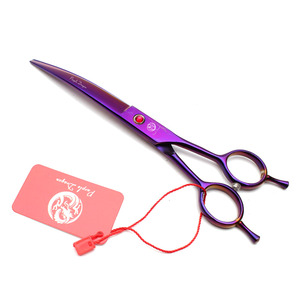 Cho con rồng màu tím 8 \ "Nhật bản thép không gỉ Dog grooming cong xuống kéo z3005 với <span class=keywords><strong>Sharp</strong></span> tip cho pet cắt tóc - Product Image 6