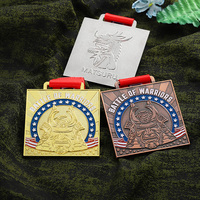 Médaille de bataille en métal 3D personnalisée en or, argent, bronze, avec logo émaillé, design sur mesure
