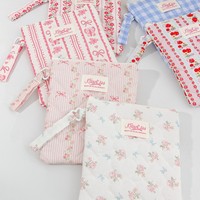 Housse de protection pour tablette en tissu de coton à rayures écossaises, ultra-légère, sac de rangement élégant et portable, pochette de voyage pour liseuse électronique