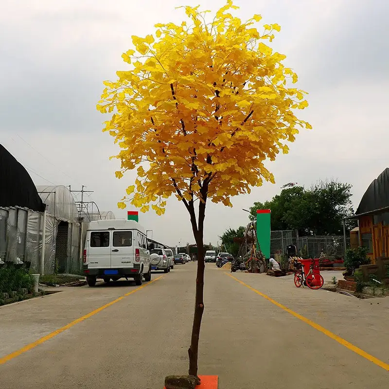 맞춤형 큰 인공 노란색 은행나무, 가짜 은행나무 Biloba 나무 판매, 인공 나무 은행나무 가격