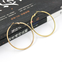 2024 ODM femmes boucles d'oreilles créoles ensemble acier inoxydable plaqué or et argent 40mm taille hypoallergénique cuivre boucle boucles d'oreilles pour la fête