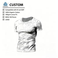 T-shirt Homme Personnalisé en Coton Pur Molletonné Épais avec Logo – Impression Couleur Intégrale, Anti-Boulochage, Respirant – Idéal pour le Quotidien et les Événements
