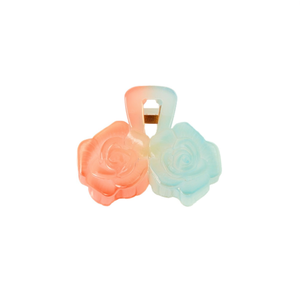 Fermaglio per capelli a forma di rosa bicolore sfumato da 8 cm per donne e ragazze, accessorio di moda - Product Image 1