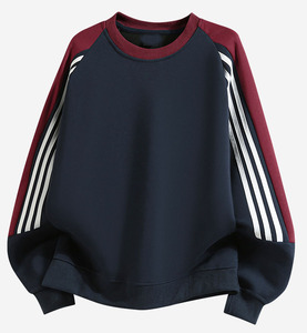 Men Custom <b>Sweatshirt</b> Heavy Weight Pullover <b>Long</b> Sleeve Cotton Stripe Crew Neck High Quality Streetwear Hoodie - Product Image 6