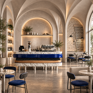 Meubles de bar sur mesure pour café : comptoirs avant et arrière, unités de rangement et de présentation pour l'aménagement intérieur de cafés spécialisés - Product Image 2