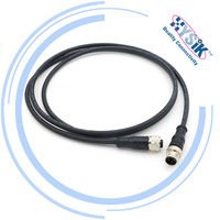 Kabel Y Splitter M12 4 Pin Female ke 2 M8 4 Pin Female Berkode A 1m untuk Pengkabelan Paralel Sensor