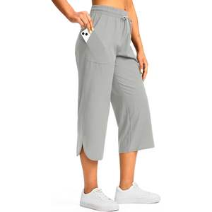 2025 femmes décontracté Capri pantalon coupe ample léger jambe large pour la randonnée et le voyage taille 3XL couleur gris vif - Product Image 5