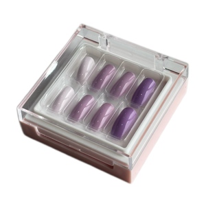 Boîte de rangement pour ongles en acrylique à deux couches avec logo personnalisé Boîte <span class=keywords><strong>d</strong></span>'emballage vide pour ongles en plastique à presser peut ajouter un logo - Product Image 1