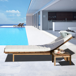 d'extérieur étanche ultra-épais coussins de siège piscine chaise longue lit en bois <span class=keywords><strong>massif</strong></span> en <span class=keywords><strong>teck</strong></span> piscine chaises longues - Product Image 2