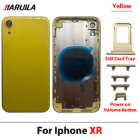 Boîtier arrière complet avec cadre intermédiaire pour iPhone X XS XR XS Max, avec boutons d'alimentation et de volume, et tiroir SIM