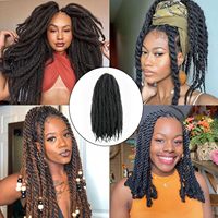 Cheveux synthétiques Marley Afro Kinky pour tresses, 18 pouces, résistants à la chaleur, extensions de tresses au crochet Spring Twist pour femmes