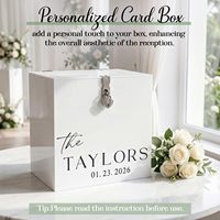 Boîte à cartes de mariage personnalisée en acrylique avec fente et serrure, couleur personnalisée, design portable pour réception de mariage, élégante boîte à enveloppes pour argent