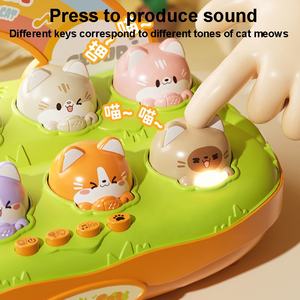 Niños pequeños <span class=keywords><strong>Montessori</strong></span> Piano Whack a Mole juego educativo temprano multifunción presionando Piano <span class=keywords><strong>caja</strong></span> Musical con <span class=keywords><strong>sonidos</strong></span> y luces <span class=keywords><strong>de</strong></span> gato - Product Image 4