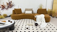 Ensemble de canapé modulaire moderne en velours, convertible, extensible, lavable, avec fonction couchage, en tissu doux, pour appartement, centre commercial, villa, haut de gamme