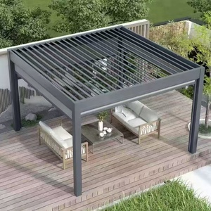 Pergola en aluminium pour extérieur, pour cour, patio et <span class=keywords><strong>cuisine</strong></span>, protection solaire, protection contre la pluie, <span class=keywords><strong>abri</strong></span>, taille et couleur personnalisées - Product Image 5