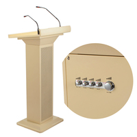 Pupitre numérique moderne pour église avec microphone et éclairage de lecture, support de pupitre pour salle de conférence et orateur