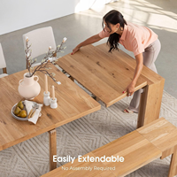 Table à manger extensible nordique : table pliante en bois massif, table transformable multifonctionnelle