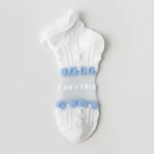 Calcetines tobilleros transparentes de algodón, para chicas y mujeres
