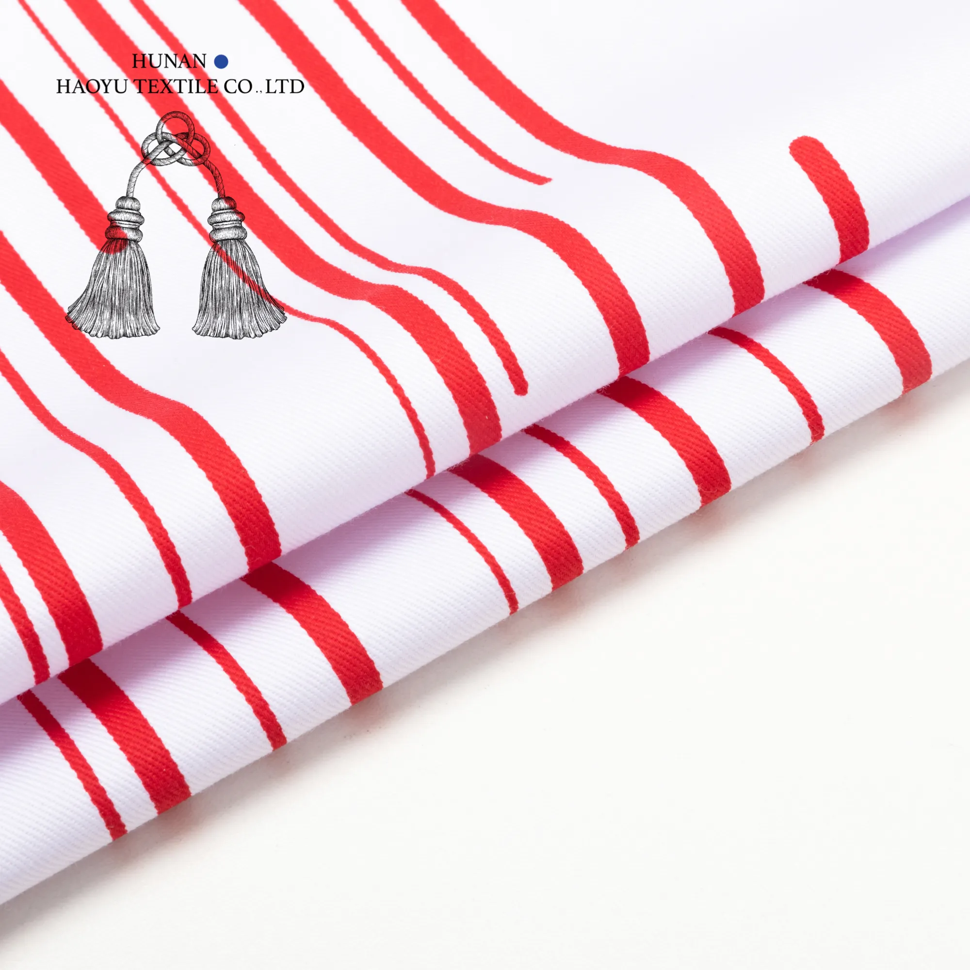 Haoyu tekstil pabrik desain terbaru gratis sampel penjualan massal kain cetak OEM 100% katun kain tekstil rumah