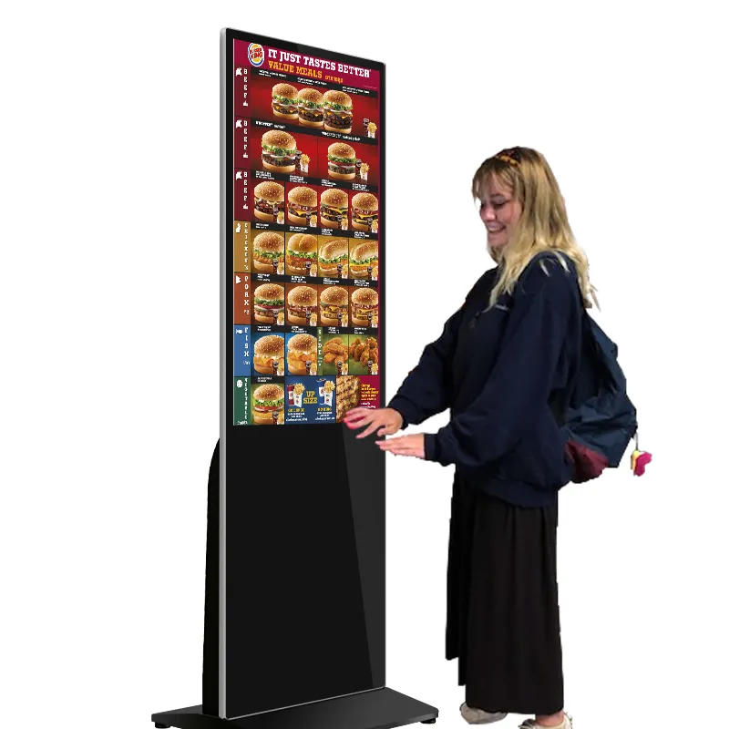 43/49/55 Inch Floor Standing Indoor Android Win Lcd Totem Kiosk Touch Screen Digital Signage And Lcd Advertising Display