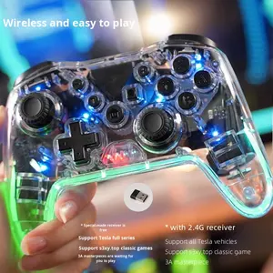 Manette de jeu sans fil <span class=keywords><strong>Tesla</strong></span> pour Model Y/3/X/S PC Android IOS NS - Effet lumineux RVB, <span class=keywords><strong>vibration</strong></span>, rechargeable - Product Image 6