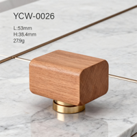Conception personnalisée bouchon à vis de bouteille de parfum en verre et bois Fea 15 bouchon de parfum magnétique en or
