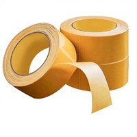 Ruban adhésif double face en tissu jaune, polyuréthane thermofusible, forte adhérence, haute viscosité, sans trace, pour tapis d'exposition et de mariage