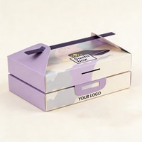 Boîte à poignée en papier de qualité alimentaire, emballage jetable pliable pour la restauration rapide, impression numérique personnalisée, boîte à sushi, boîte à poulet frit