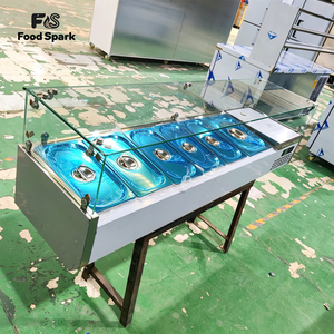 Contenedores de Acero Inoxidable para Barra de Ensaladas, Refrigerador Exhibidor para Barra de Ensaladas/Baño María Frío para Restaurantes Buffet - Product Image 5