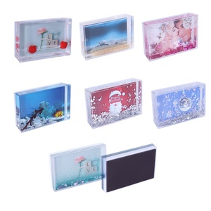 2.1 Inches by 3.4 Inches Photo Insert Acrylic Instax <strong>Mini</strong> Liquid Glitter <strong>Picture</strong> <strong>Frames</strong> With Water and Confetti - Product Image 2
