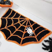 Tapis de bain toile d'araignée, tapis de bain d'Halloween, tapis antidérapants, lavables en machine, tapis gothique pour porte d'entrée, chambre, salon, maison