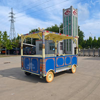 Carrito de Comida Móvil Eléctrico Vintage Personalizado, Camión de Comida Eléctrico para BBQ, Kebab, Café, Cerveza, Helados