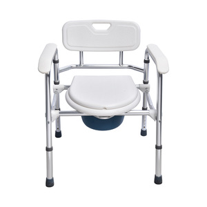 Silla de Inodoro Plegable de Plástico Blanca KDB, Silla de Comodidad para Personas Mayores, Discapacitadas y Mujeres Embarazadas, Equipo de Seguridad para Baño - Product Image 4