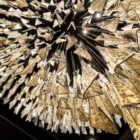 Lustre de plafond LED en cristal doré de luxe moderne sur mesure ECOJAS, forme ovale, pour salle de banquet, installation de projet, verre
