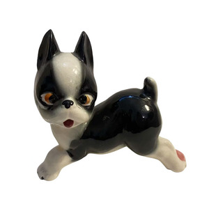 Figurine de <span class=keywords><strong>chien</strong></span> <span class=keywords><strong>en</strong></span> céramique, <span class=keywords><strong>Vintage</strong></span>, faite à la main, Boston Terrier - Product Image 4