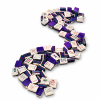 Mahjong américain de luxe, tuiles personnalisées avec motif floral d'oiseaux chinoiserie vert, tapis inclus, cadeau idéal pour les soirées de jeu en famille