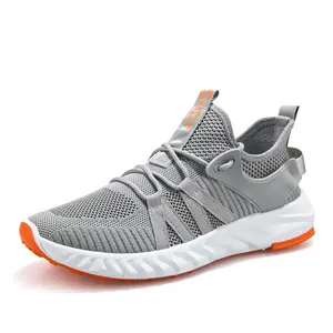 Suppliers Breathable Athletic Running Wear Fly Net White Men Shoes China Sport Male Rubber Mesh Lace-up Sneaker Casual Shoe