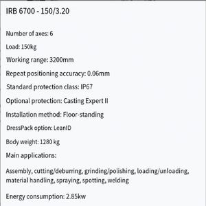 Robot industriel à 6 axes ONA-ABB IRB6700-150/3.2 - Product Image 6