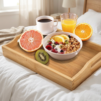 Plateau de service alimentaire avec poignées, plateau de lit pour petit-déjeuner, plateau à thé, plateau à collation, plateau de dîner, plateau de rangement décoratif pour la maison, plateau alimentaire, plateau pour ottoman, plateau de comptoir de cuisine