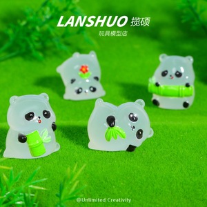 Figurine de panda en bambou 3D phosphorescente, modèle de jouet de dessin animé, produit fini, de la série Rainbow Candy Diy Creative Studio - Product Image 3