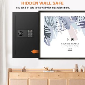 Cassaforte Digitale Elettronica da Parete, Nascosta nel Muro, per Sicurezza di Denaro e Gioielli, per Casa, Ufficio, Hotel - Product Image 6