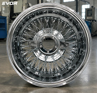Nouvelles jantes à rayons EVOR 13 14 pouces en acier chromé 72 100 Straight Dayton 13x7 multi-branches, lot de 4